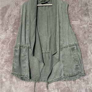 Jane+Delancey Green Sleeveless draw string boho lace relaxed summer Vest size XL